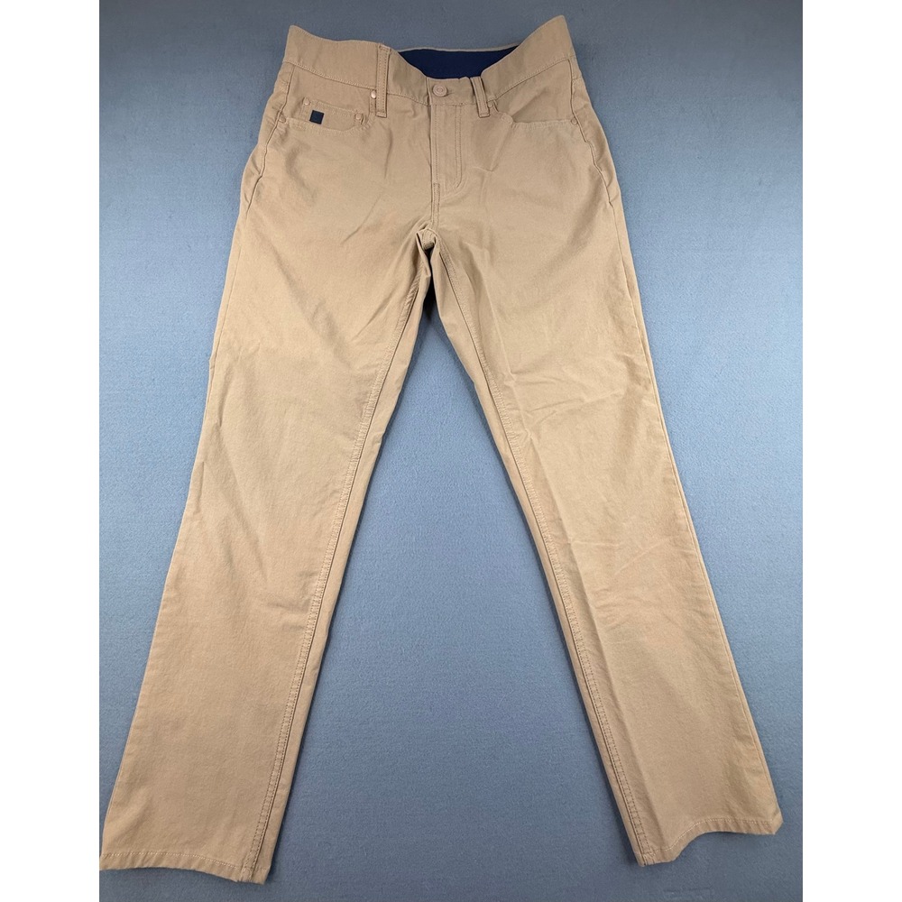 Vineyard Vines On-The-Go Pants Mens 32 Khaki Tan 5-Pocket Performance Chino